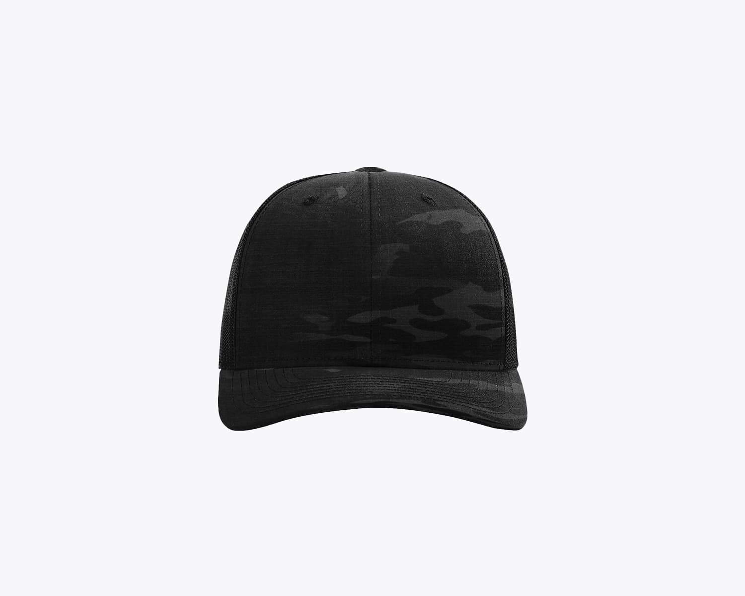 Richardson 862 Tactical Trucker Cap in Multicam Black (size:osfm, view:front)